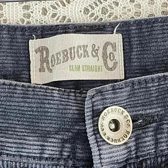 Vintage Roebuck & Co Corduroy Cotton Gray Slim Straight Men's Pants 32x30 - Picture 4 of 7